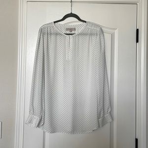 Loft, size L, white with black polka-dot top